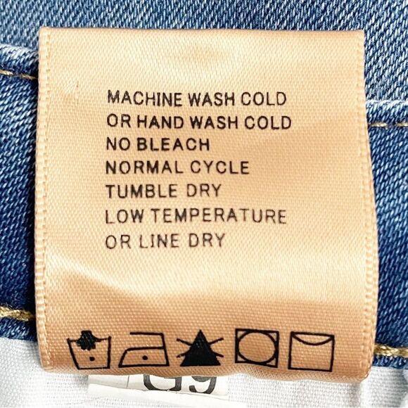 Driftwood Colette Straight Leg Boho Jeans Medium Wash Plaid Tartan Cuff Size 29 - Picture 13 of 14